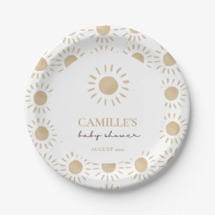 Assiettes En Carton Aquarelle Rustique Jaune Baby shower de saumons ja