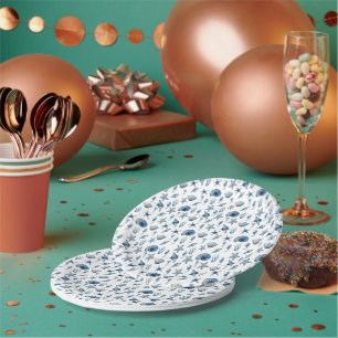 Assiettes En Carton Aquarelle sous le Motif de mer