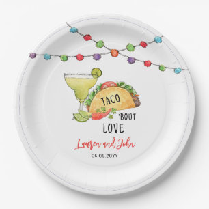 Assiettes En Carton Aquarelle Tacos et Margarita Douche nuptiale