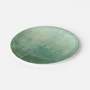 Assiettes En Carton Aquarelle verte contemporaine