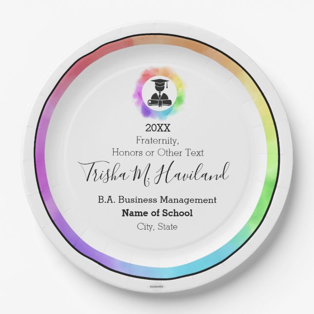 Assiettes En Carton Aquarelles de plaque de papier HAMbyWG (Devant)