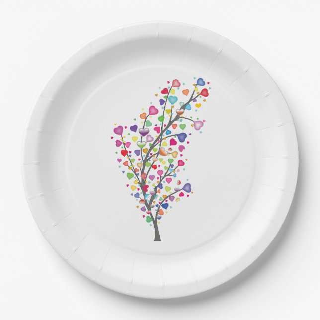 Assiettes En Carton Arbre d'amour et d'harmonie (Devant)