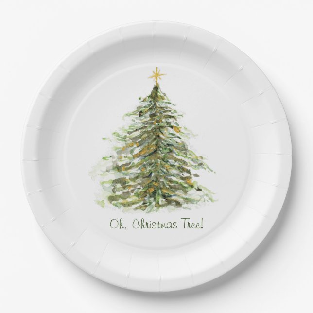 Assiettes En Carton Arbre de Noël (Devant)