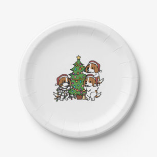 Assiettes En Carton Arbre de Noël Cavalier King Charles Spaniel