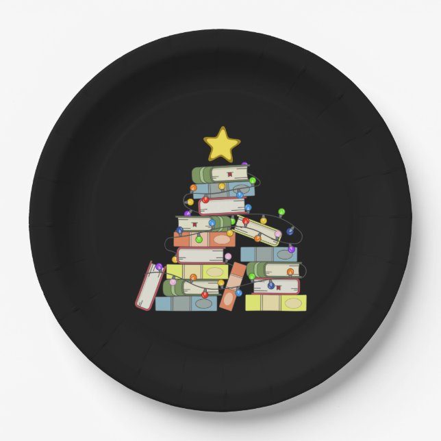 Assiettes En Carton Arbre de Noël Ier de la Bookie (Devant)