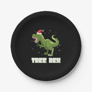 Assiettes En Carton Arbre Rex T-Rex Noël
