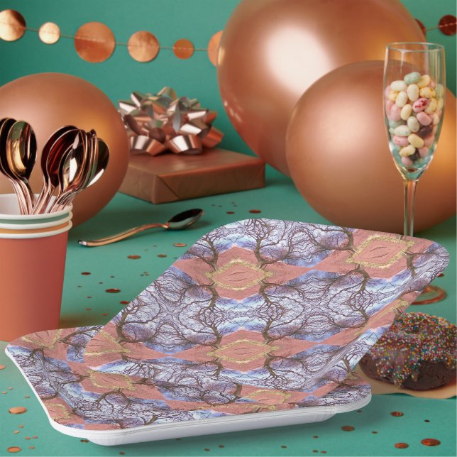 ASSIETTES EN CARTON ARBRES (Multi)