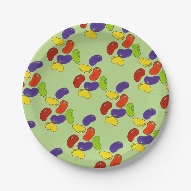 Assiettes En Carton Arc-en-ciel Jelly haricots Jellybean Pâques Pâques (Devant)