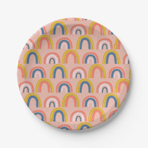 Assiettes En Carton Arc-en-ciel plat de fête d'anniversaire