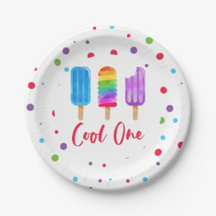 Assiettes En Carton Arc-en-ciel Pop Cool One 1er Anniversaire