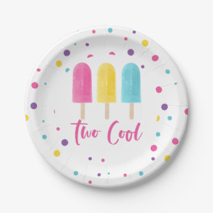 Assiettes En Carton Arc-en-ciel Pop Deux Cool 2e Anniversaire