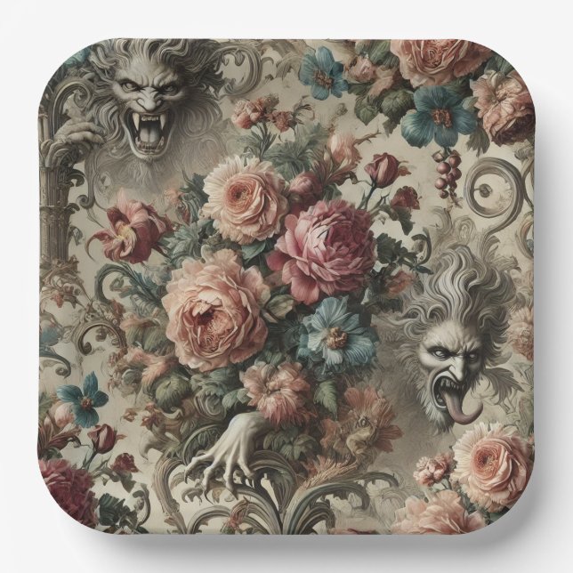 Assiettes En Carton 🩸 Arcane Altars – Gothic Victorian (Recto)