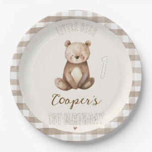 Assiettes En Carton Arche Brown moderne Notre petit ours 1er anniversa
