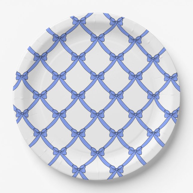 ASSIETTES EN CARTON ARCS CHICS DE BLEU DE BIGORNEAU DU PAPIER (Devant)