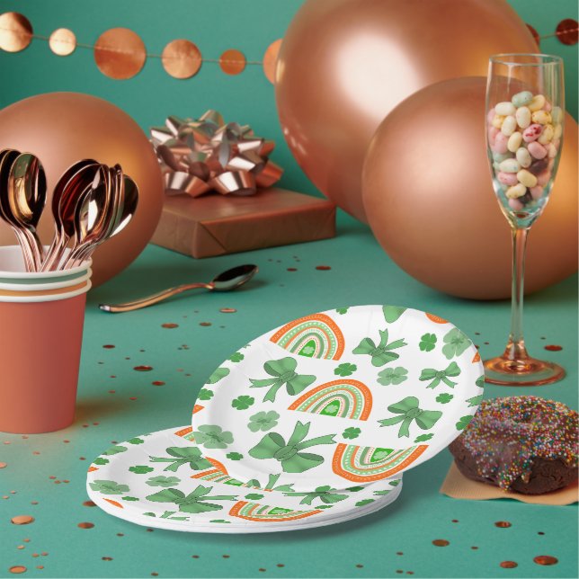 Assiettes En Carton Arcs-en-ciel épars (Multi)