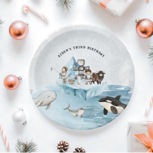 Assiettes En Carton Arctic Adventure fête d'anniversaire