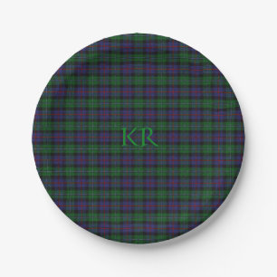 Assiettes En Carton Argyll District Tartan avec monogramme / nom