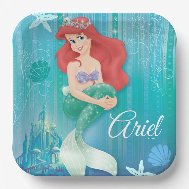 Assiettes En Carton Ariel et le château (Recto)