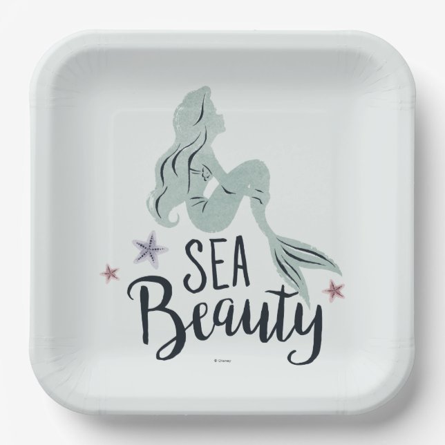 Assiettes En Carton Ariel Silhouette "Beauté de la mer" (Recto)