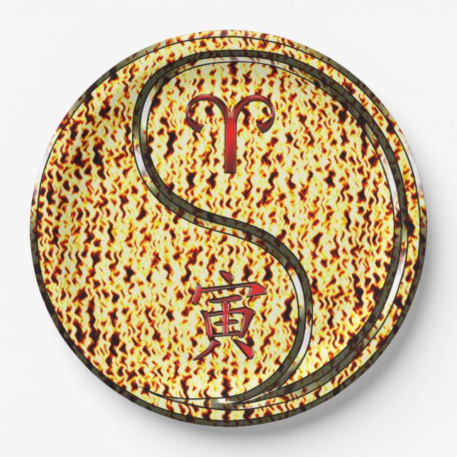 Assiettes En Carton Aries & Fire Tiger (Devant)