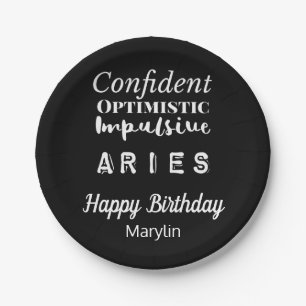 Assiettes En Carton Aries Zodiac Caractéristiques amusantes Anniversai
