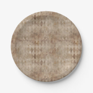 Assiettes En Carton Arlequin Brown en détresse