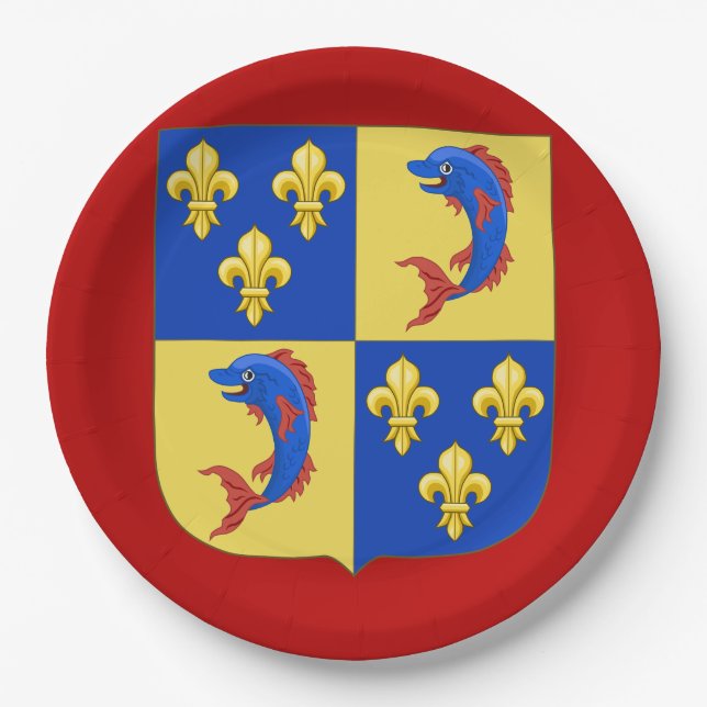 Assiettes En Carton Armoiries, ajouter le nom (Devant)