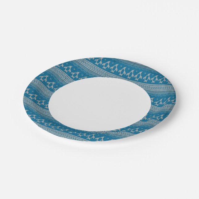 Assiettes En Carton Arrière - plan bleu (Angle)