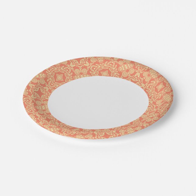 Assiettes En Carton arrière - plan chaleureux et lumineux au style vin (Angle)