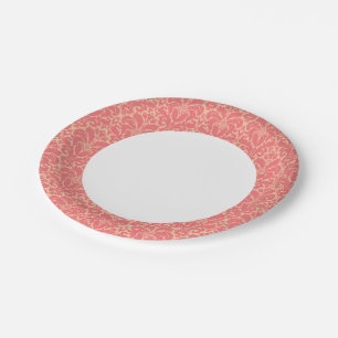 Assiettes En Carton arrière - plan damassé de style baroque