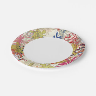 Assiettes En Carton arrière - plan floral 6