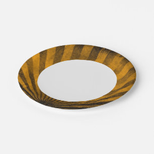 Assiettes En Carton arrière - plan motif rétro