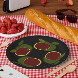 Assiettes En Carton Arrière - plan noir des pommes de pays