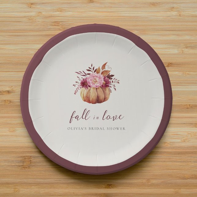 Assiettes En Carton Arrose d'automne de citrouille et de fleurs sauvag (Créateur téléchargé)