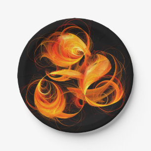 Assiettes En Carton Art Abstrait Fireball