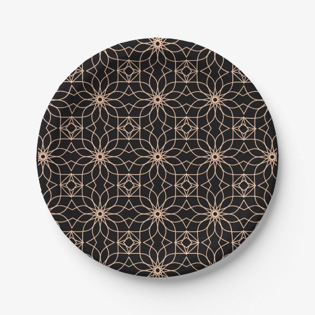 Assiettes En Carton Art arabe Motif géométrique islamique (Devant)