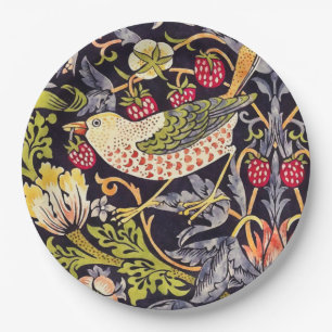 Assiettes En Carton Art floral Nouveau de voleur de fraise de William