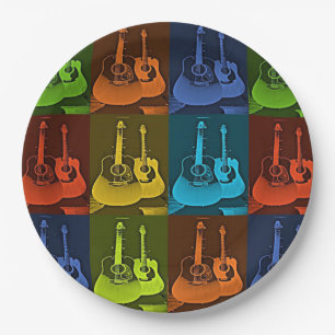 Assiettes En Carton Art guitare