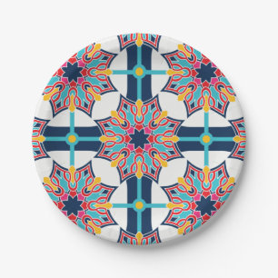 Assiettes En Carton Art islamique coloré sans couture