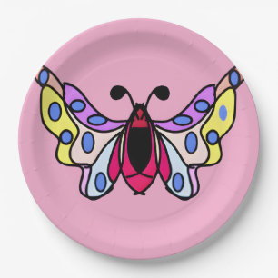 Assiettes En Carton Art papillon folklorique moderne vibrant personnal