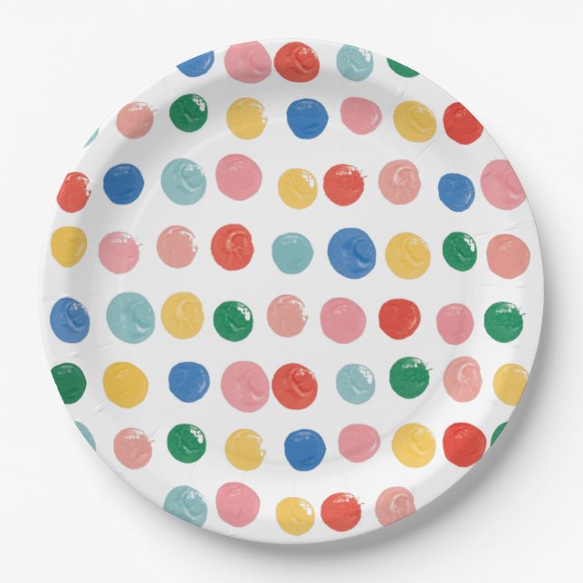 Assiettes En Carton Art Peinture Anniversaire de enfant (Devant)