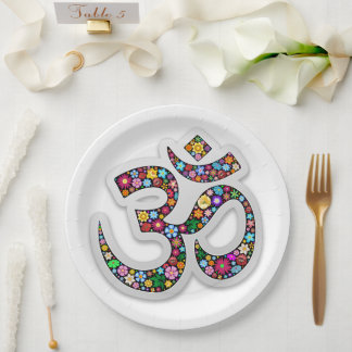 Assiettes En Carton Art symbolique floral Namaste