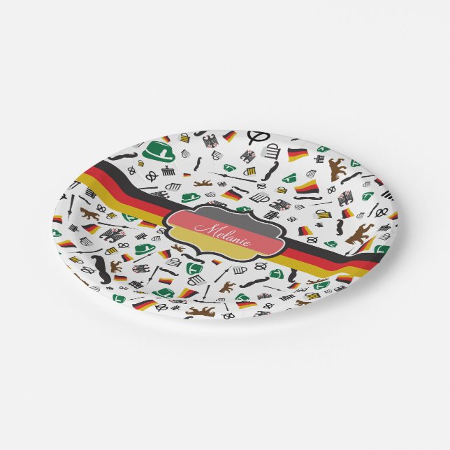Assiettes En Carton Articles allemands avec le drapeau de l'Allemagne (Angle)