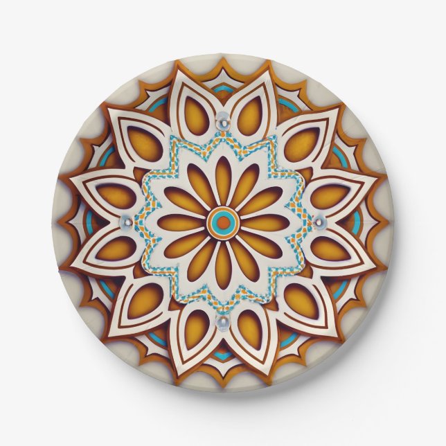 Assiettes En Carton Artisana marocaine mosaïque andalouse (Devant)