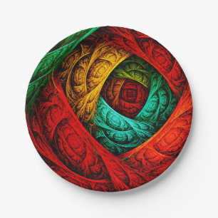 Assiettes En Carton Artiste coloré moderne Art Abstrait Motif #09