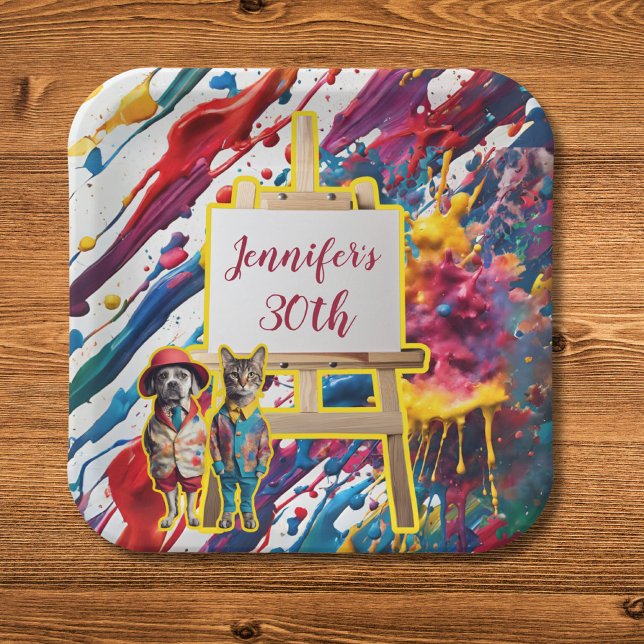 Assiettes En Carton Artiste peintre des accessoires de la fête Sip et  (Créateur téléchargé)