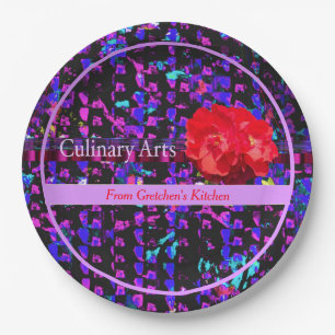 Assiettes En Carton Arts culinaires Purples Motif Abstrait avec Rose r