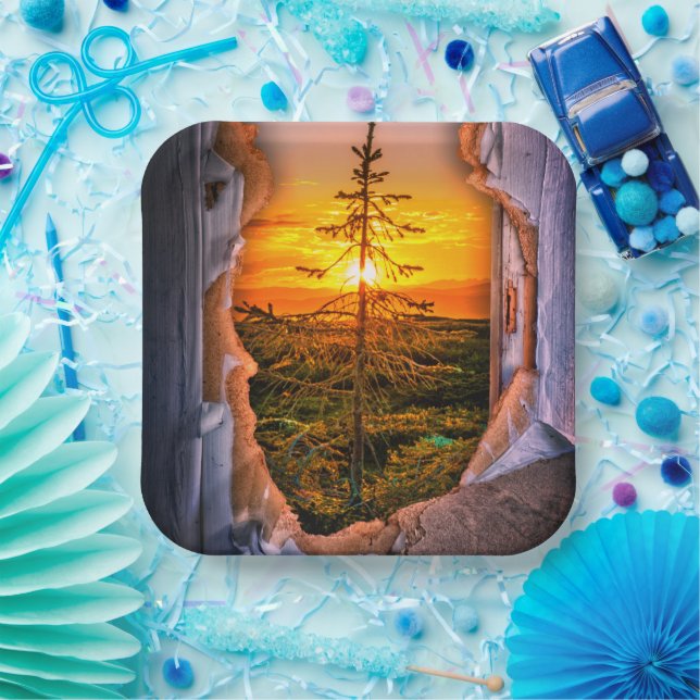 Assiettes En Carton Artsy Tree Design (Fête)