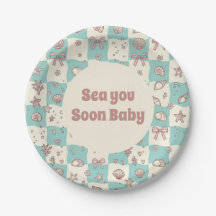 Assemblée de Bébé Soon Sea You Vaisselle en Papier