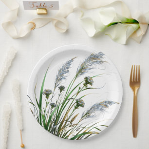 Assiettes En Carton "Assiettes en Papier Botanique Élégantes"